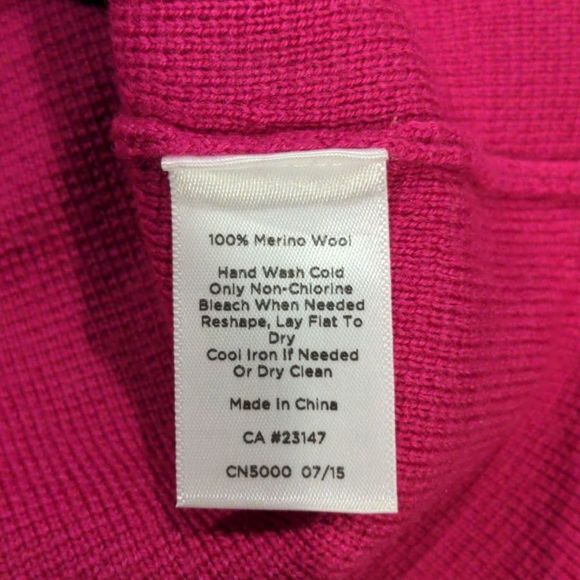 Talbots 100% Merino Wool Fuschia Sweater Dress - Picture 13 of 14